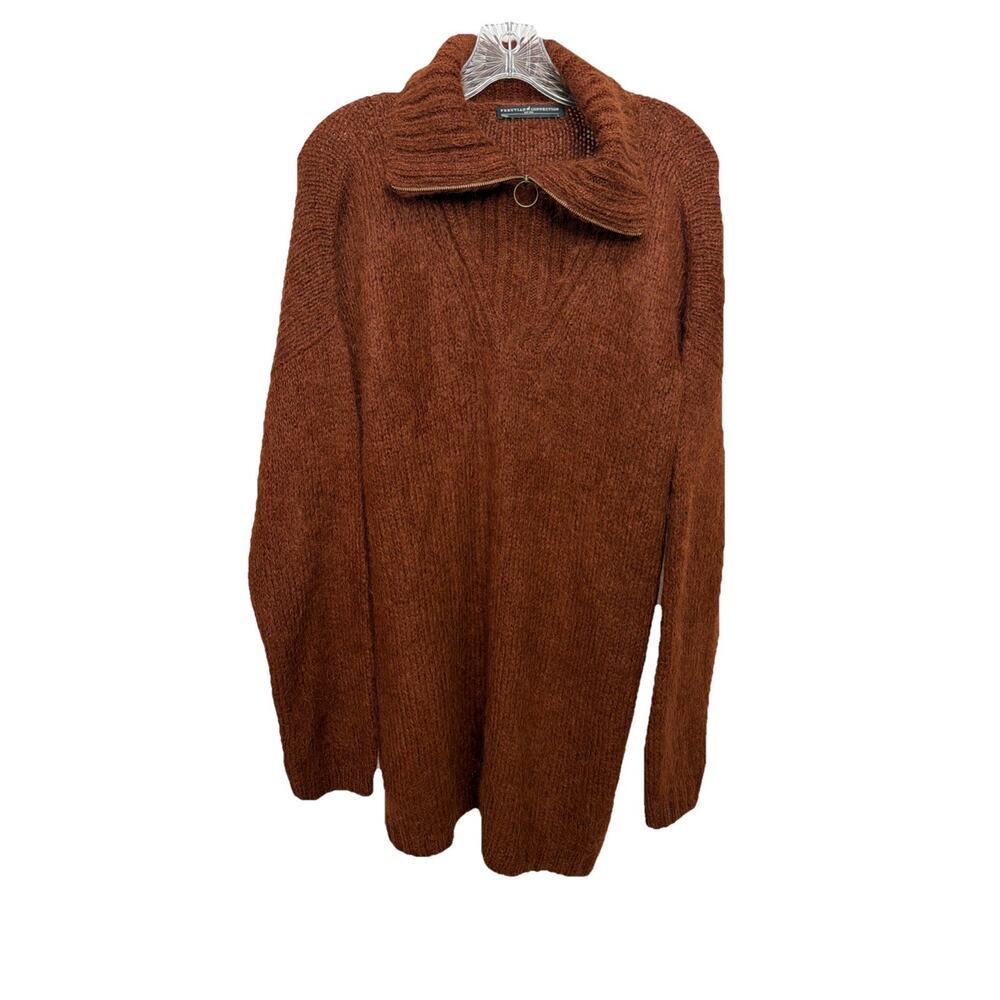 Peruvian Connection Women’s Size Large 1/4 Zip Sweater Burnt Orange